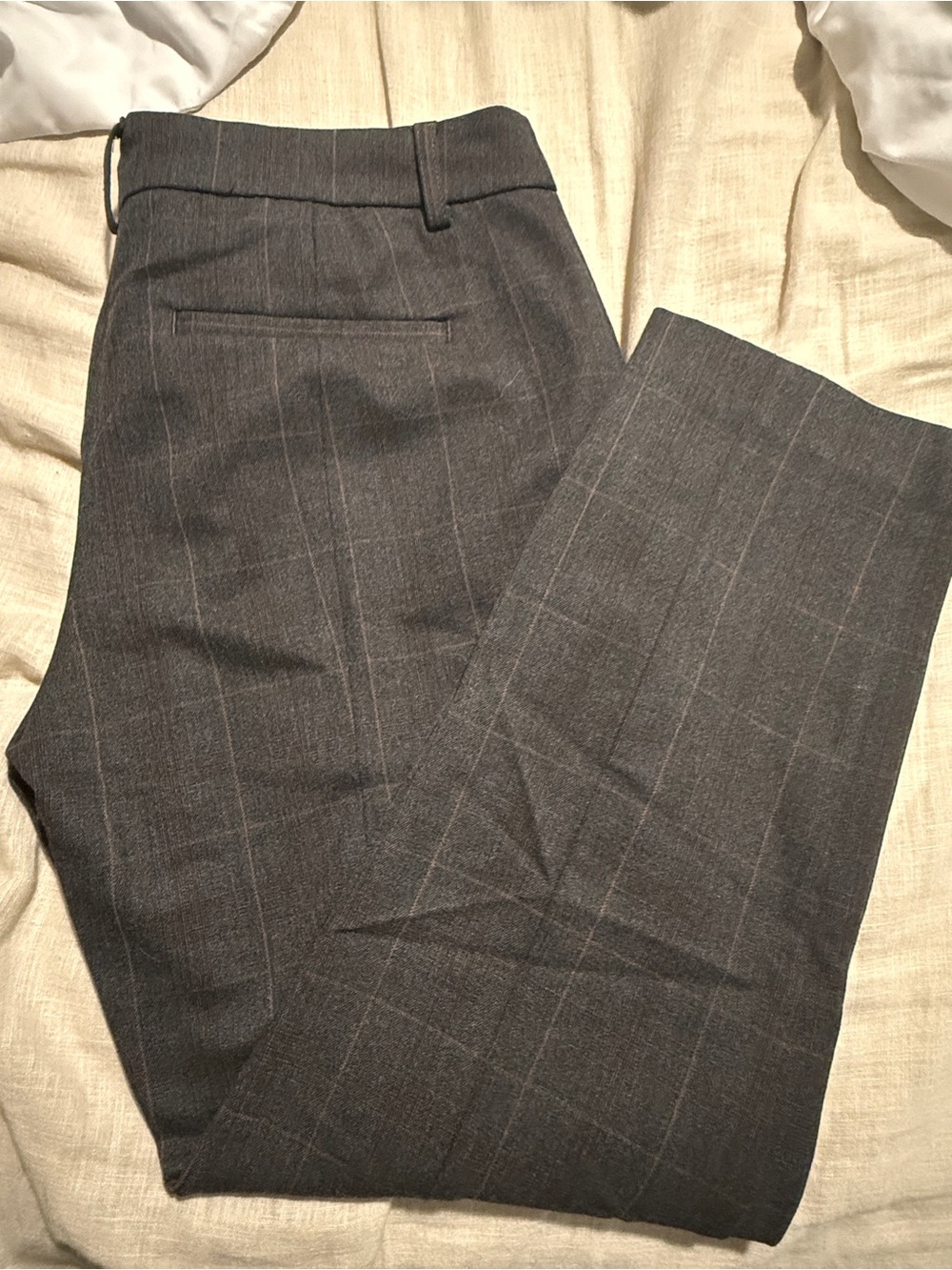 Gray and Brown Stripe Dress Pants